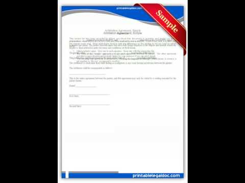 free arbitration agreement form